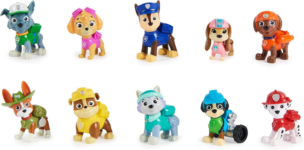 Paw Patrol, 10th Anniversary, All Paws On Deck Toy Figures Gift Pack with 10 Collectible Action Figures, Kids' Toys for Ages 3 and up.