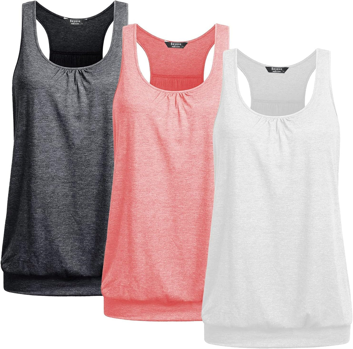 UNibelle Tank Top Women's Yoga Shirt Top Sports Tank Top Sleeveless Racerback Fitness Top, S-XXXL.