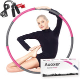 Auoxer Fitness Exercise Weighted hoops, Lose Weight Fast by Fun Way to Workout, Fat Burning Healthy Model Sports Life, Detachable and Size Adjustable Design.