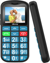 uleway Big Button Mobile Phone for Elderly, Easy to Use Basic Mobile Phone, SIM Free Unlocked Senior Mobile Phone With SOS Emergency Button, Large Volume, Flashlight, FM Radio (Blue).