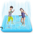 SOKA Large Square Sprinkle and Splash Water Play Mat Sprinkler Splash Pad Summer Spray Inflatable Water Toy for Kids Dogs Pets and Outdoor Garden Family Activities - Blue.