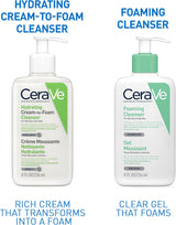 CeraVe Hydrating Cream - to - Foam Cleanser for Normal to Dry Skin with Amino Acids, Hyaluronic Acid and 3 Essential Ceramides, 236 ml.