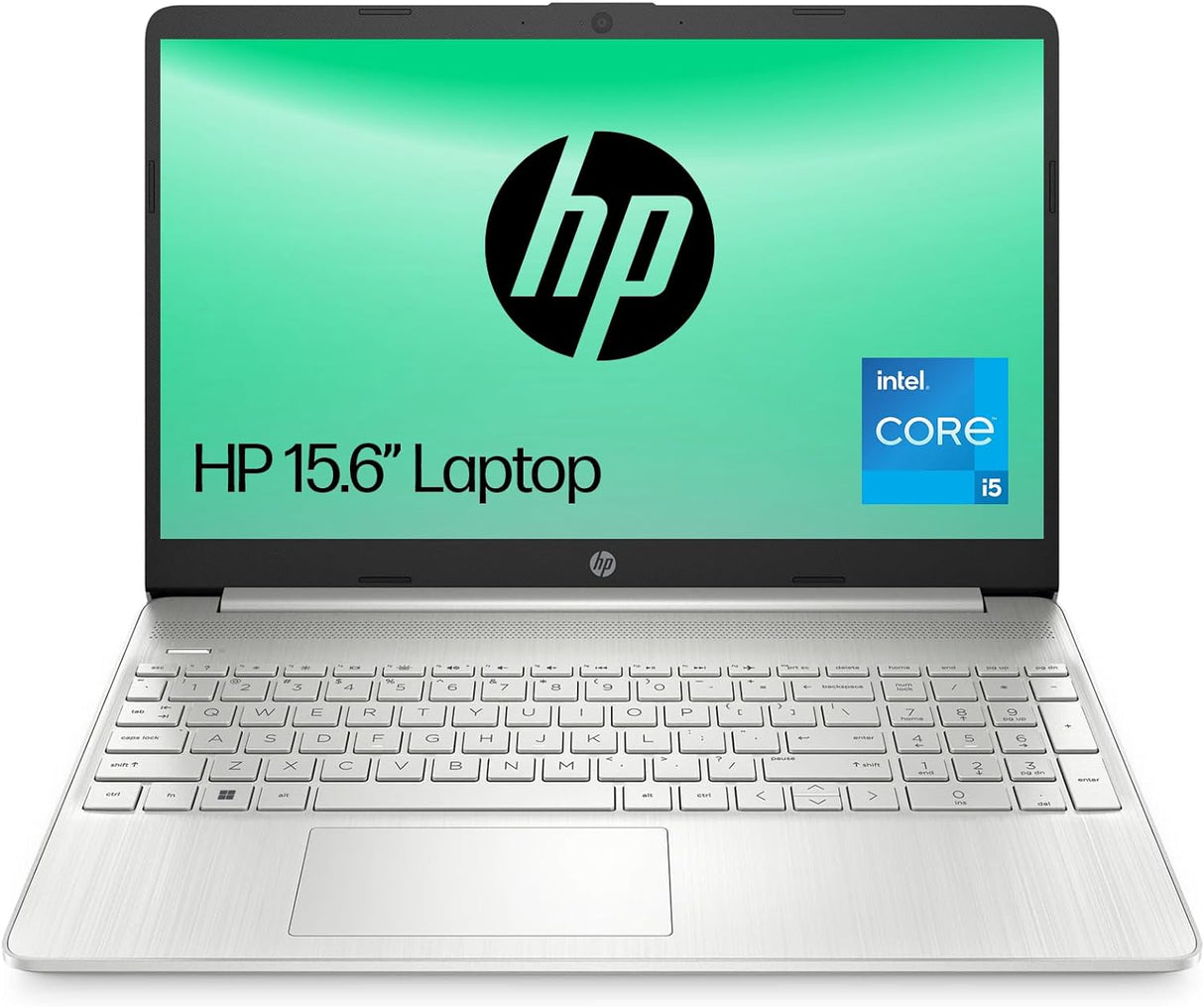 HP 15.6" Laptop | Intel Core i5-1235U Processor | 8 GB RAM | 256 GB SSD | Intel Iris Xe Graphics | FHD Display | Up to 7hrs battery | Win 11 | Dual Speakers | Silver | 15s-fq5021sa.