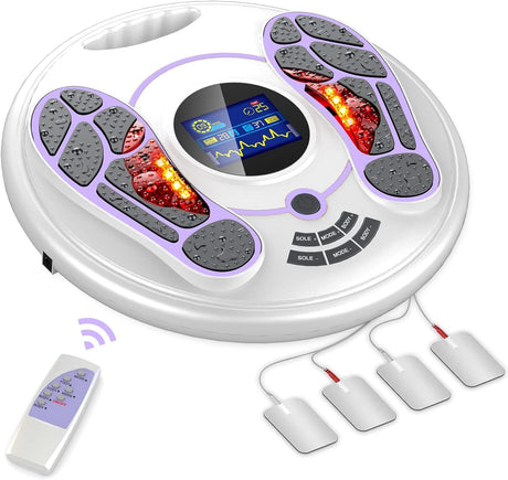 Creliver Foot Circulation Machine with TENS & EMS Electric Foot Circulation Stimulator Circulation Blood Booster for Feet and Legs Foot Massagers for Pain and Circulation Gift for Mom and Dad.