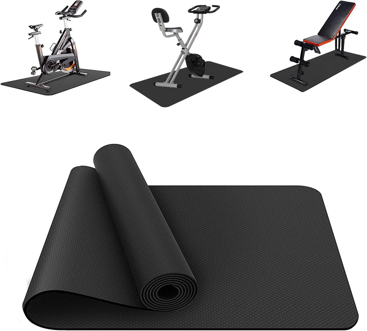 Treadmill Mat, Exercise Equipment Mat Heavy-Duty Protective Floor Mat for Under Stationary Bike, Spin Bike, Fitness Equipment.