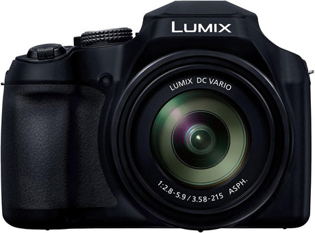 Panasonic Lumix DC-FZ82DE-K Bridge Camera with 20-1200 mm F2.8-5.9 Lens, 18.1MP, 4K Video & Photo, OLED Live View Finder, LCD Touch Screen, USB-C, Black.