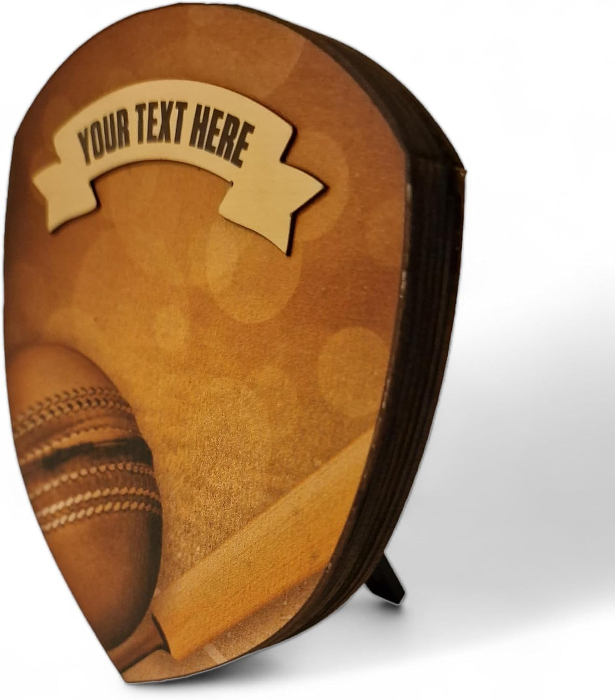 Trophy Monster Eco Friendly Cricket Award Shield | Regal Design Printed Classic Sepia | FREE Engraved Plate | Made from Sustainable Printed 15mm Thick Birch Plywood | 5 sizes 100-200mm.