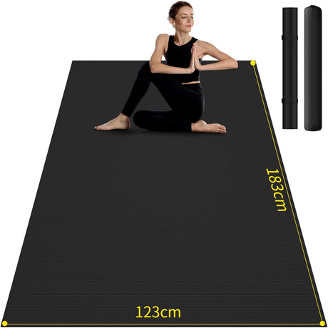 ablever Large Exercise Mat for Home Gym, 6'x4'(183cm×122cm×7mm) Non-Slip Extra Thick gym mats for Home workout,High-Density large gym mat for Cardio, HIIT,Jump Rope, Weights, Yoga, Pilates, Gym Work.