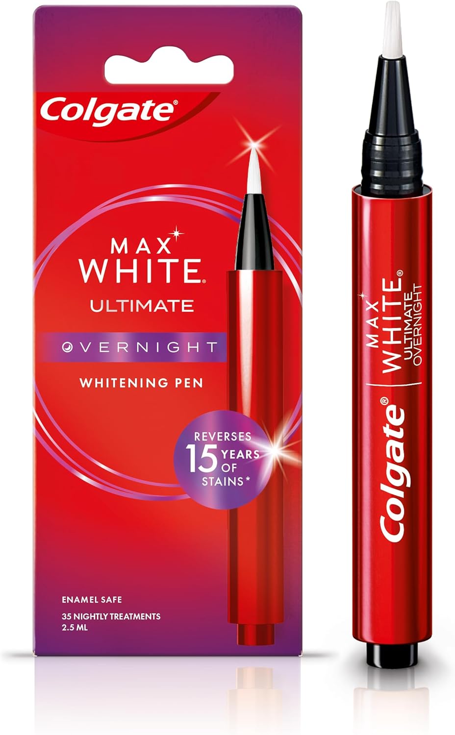 Colgate Max White Ultimate Radiance Toothpaste, At Home Whitening Toothpaste Clinically Proven to Instantly* Whiten Teeth and Reverse 15 Years of Stains**, 75ml Tube.