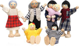 Lifreer Dolls Family Set Dolls Houses People, Sets of 7 People Wooden Family Doll Toys Dolls House Accessories for Doll House Kids Children Toy, House Family Furniture Miniature.