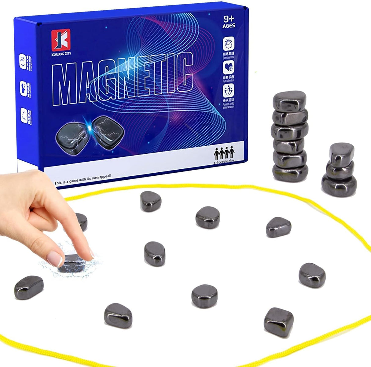 MORAINJAY Magnetic Chess Set, Portable Educational Checkers Game for Kids and Adult,Creative Table Top Magnet Strategy Game for Travel,Camping,Family Party.