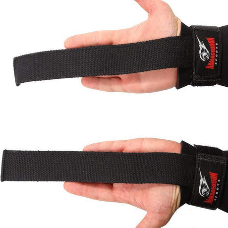 Armageddon Sports Wrist Straps for Weight Lifting with Premium Padded Wrist Wraps Support, Perfect for Deadlifting, Pull Up, Bar Workout, Gym, Weightlifting - Improves Grip for Men and Women.