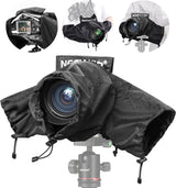 Neewer Camera Rain Cover, Mini Size Durable Nylon Raincoat Compatible with Canon Sony Nikon DSLR Mirrorless Vlog Camera & Lenses 24-70mm/16-35mm, with Sleeves, Drawstrings, Viewing Window,PB008.