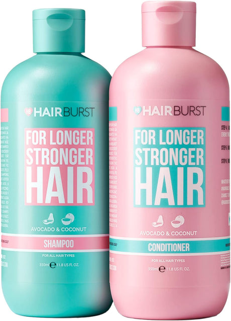 HAIR BURST Shampoo and Conditioner Set - SLS Free Hair Growth and Thickening Treatment for Women - Coconut and Avocado Scented - Suitable for All Hair Types, Promotes Strong and Healthy Hair.