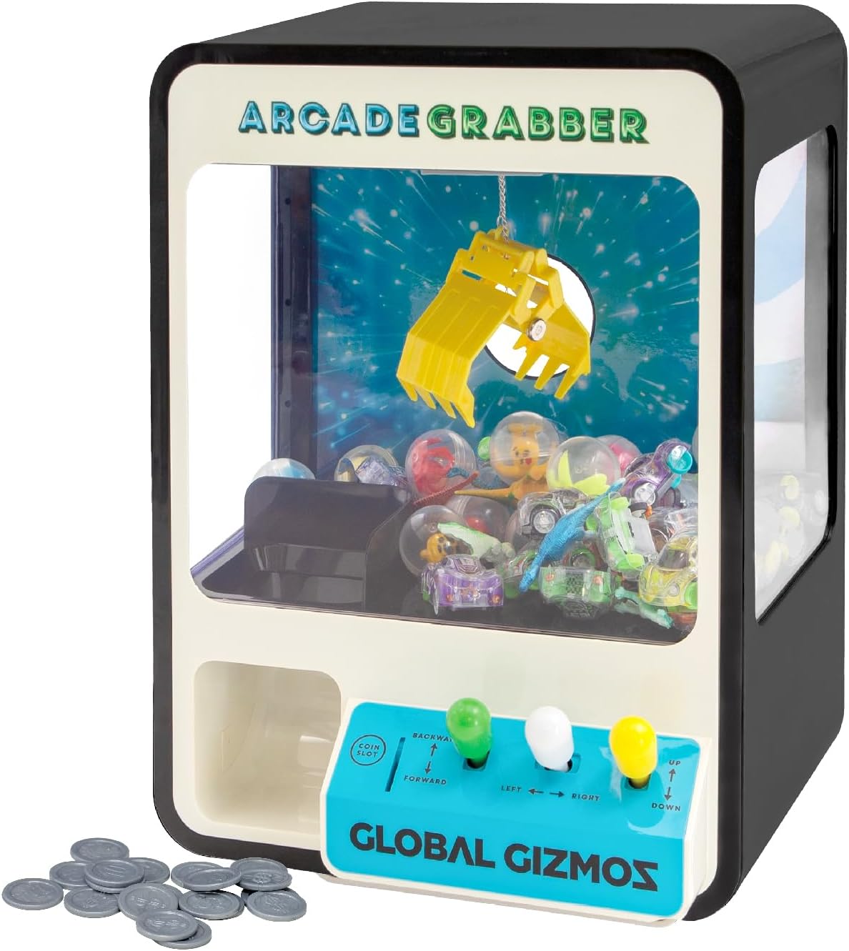 Global Gizmos 50190 Candy Grabber Machine/Battery Operated Kids Game/Retro Arcade Attraction/Novelty Sweets Dispenser.