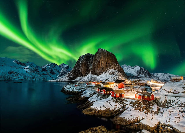 HUADADA Jigsaw Puzzles for Adults 1000 Piece Jigsaw Puzzles for Adults,JigsawPuzzle 1000 Pieces for Adults Challenging Puzzle Games （Northern Lights in Norway）.