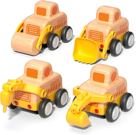 Wanborns 3pcs Wooden Toys Cars, Ambulance, Police Car and School Bus Educational Toy, Early Learning for Toddlers, Colorful Vehicles Play Set for 2 3 Year Old Boys Girls Christmas Birthday Gift.