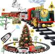 FRUSE Remote Control Train Set,Electric R/C Train Toy for Kids w/Smokes,Lights & Sound,Railway Kits w/Steam Locomotive Engine,Cargo Cars & Tracks,Ideal for 3 + Year Old Kids.