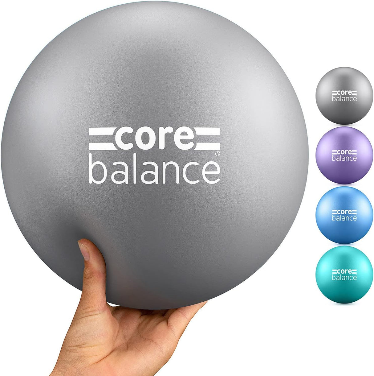 Core Balance Soft Pilates Ball 23cm / 9 Inch, Small Anti Burst, Yoga Exercise Fitness Physiotherapy Physical Training, Inflatable Straw For Easy Inflation, 200kg Weight Capacity.