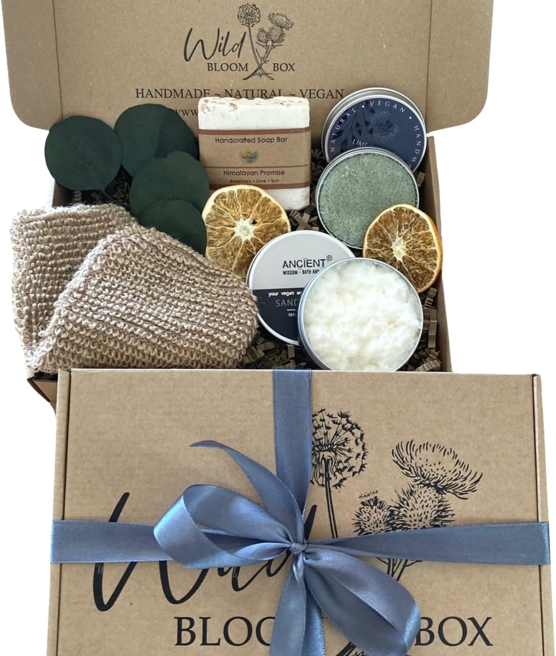 Luxury Handmade Shower Gift, Lime Scented Spa Box, Hydrating Skincare for Him or for Her, Vegan Friendly Exfoliator & Body Butter Kit. Secret Santa, Christmas, Birthday Gift Set.