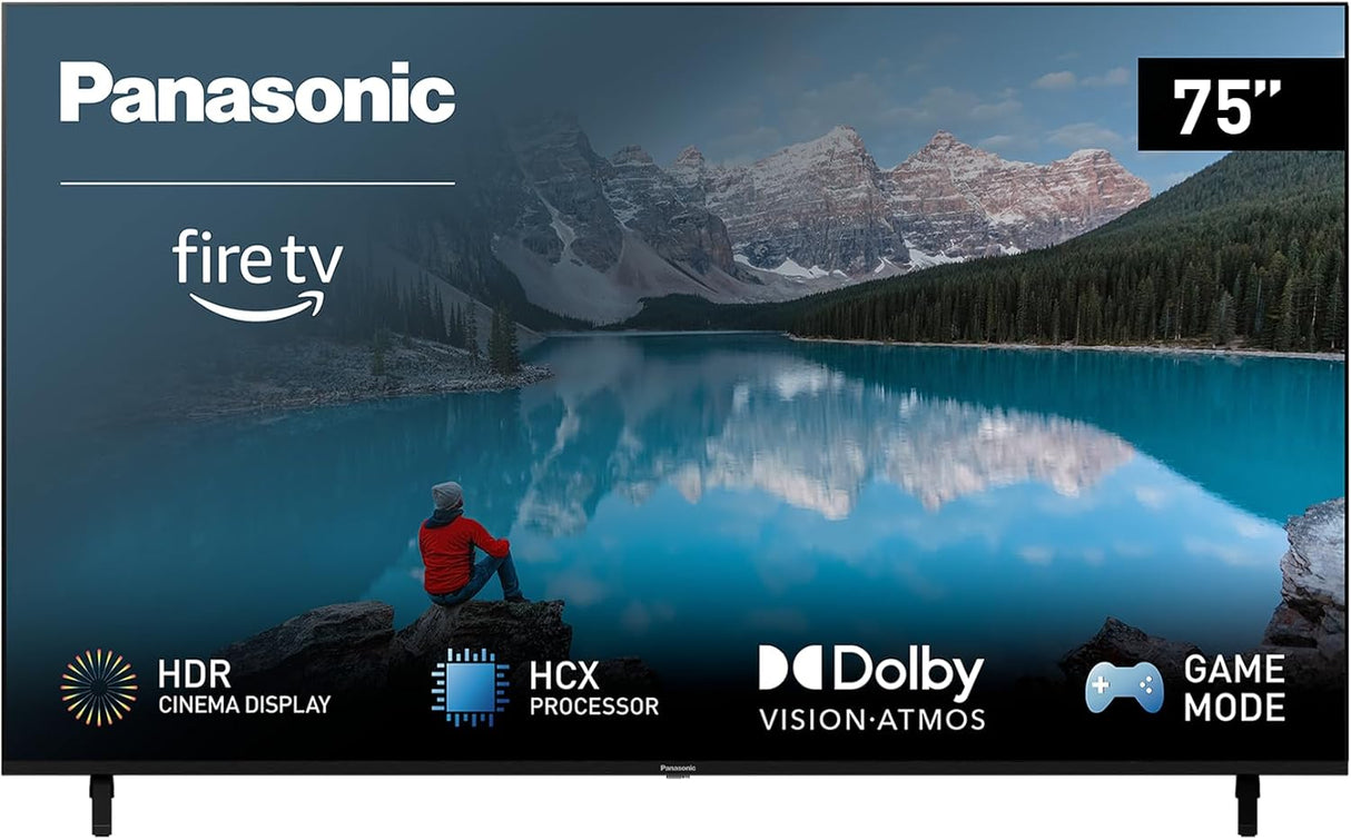 Panasonic TX-43MX800B, 43 Inch 4K Ultra HD LED Smart 2023 TV, High Dynamic Range (HDR), Dolby Atmos & Dolby Vision, Fire TV, Prime Video, Alexa, Netflix, Black.