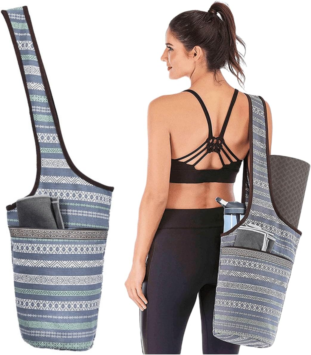 JOYHAZE Yoga Mat Bag with Large Size Pocket, Big Capacity Pilates Mat Carrier for Women Sports, Gym, Shopping, Easy to Access & Lightweight, Fit Most Size Mats.