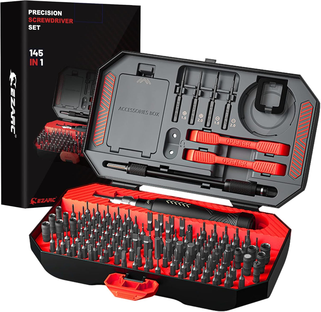 EZARC Precision Screwdriver Set, 145 in 1 Magnetic Screwdriver Kit with Case, Professional Mini Screwdriver Set for PC Laptop Phone Watch Glasses.