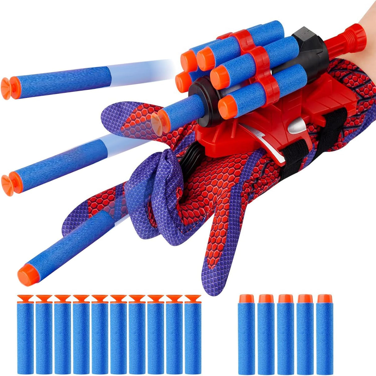 Aofentop Spider Shooter Boys Girls Toy - Web Shooters for Kids Super Hero Toys with Spider Gloves Launcher Wrist Toys Set 2 Kinds Soft Bullets for Boy Girl Age 3-14 Birthday Gifts, 1Pcs.