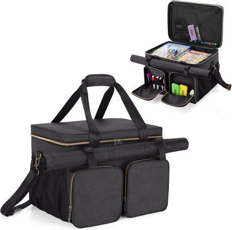 Trunab Board Game Bag, Portable Padded Game Storage Tote Bag for Most Board Games, Card Games, with Multiple Accessory Pockets, Carrying Handle, Map Sleeve - Patented Design.