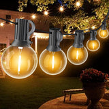 SUWIN Outdoor String Light Mains Powered, 100FT/30M G40 Waterproof LED Festoon Lights, Shatterproof Garden Lights with 50+2 Bulbs, 2700K Outdoor Patio Lights for Backyard,Party,Yard,Christmas.