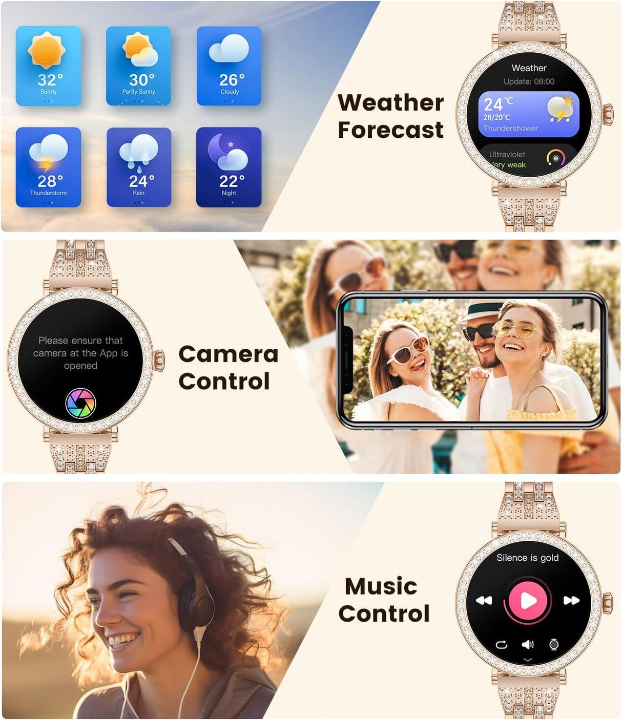 LIGE Women's Smart Watch with Bluetooth Call, 1.91 Inch HD Sport Smartwatch Waterproof IP68,100+ Sports Pedometer, Heart Rate Monitor Smart Watch for Android IOS.