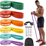 Zacro Pull Up Bands Set - 6 Levels Resistance Bands Set for Men and Women - Exercise Loop Bands with Door Anchor, Training Poster & Pouch for Workout Home Gym Exercise, Yoga, Pull Up Assistance Bands.