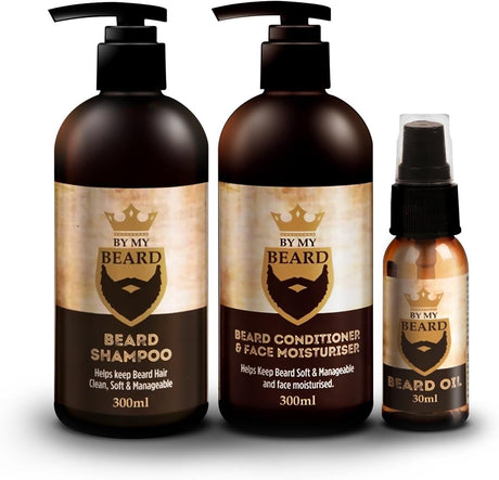 BE MY BEARD Beard Shampoo/Conditioner and Face Moisturiser Oil Complete Triple Pack.