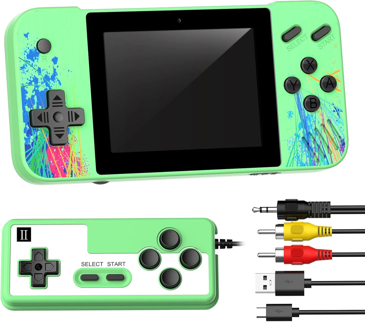 Yumcute Handheld Game Console,800 Classic Games 3.5-Inch IPS Screen, Mini Retro Game Console 1200mAh Rechargeable Battery Supports 2 Players Connected TV, Portable Game Console Gifts for Adults Kids.