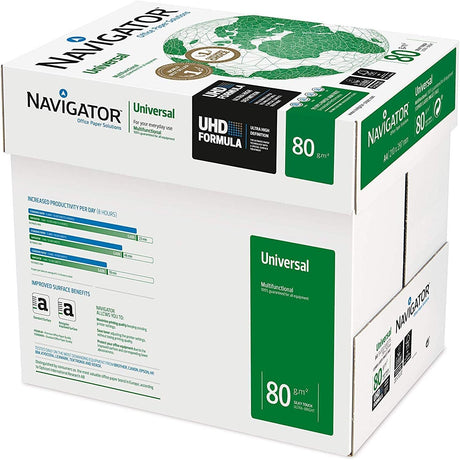 Navigator Universal A4 80gsm Paper - Box of 5 Reams (5x500 Sheets).