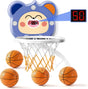 TEMI Indoor Electronic Scoreboard Basketball Hoop for Toddlers, Cute Mini Basketball Hoop with 4 Balls & Air Pump, Birthday Toys Gifts for Baby Boys Girls 2 3 4 5 6 Years.