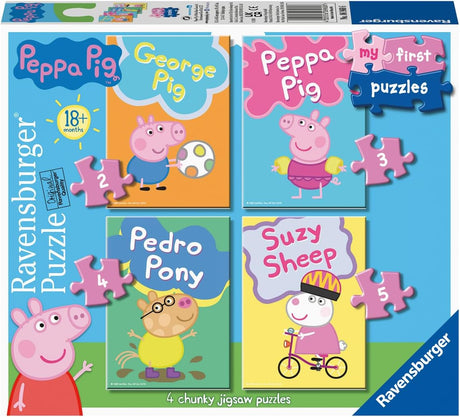 Ravensburger Peppa Pig My First Jigsaw Puzzles (2, 3, 4 & 5 Pieces) Educational Toys for Toddlers Age 18 Months and Up.