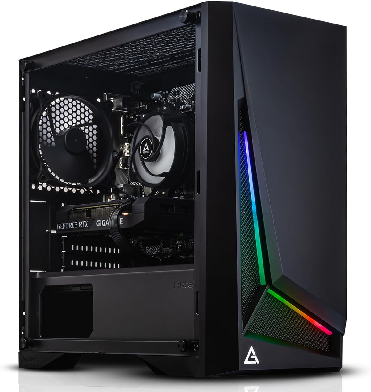 ADMI Gaming PC • AMD Ryzen 5 5500 • NVIDIA RTX 3050 6GB DDR6 • 16GB 3200MHz DDR4 • 1TB NVME SSD • 500W PSU Bronze Rated • X= Mesh Black RGB Gaming Case • WiFi • Windows 11