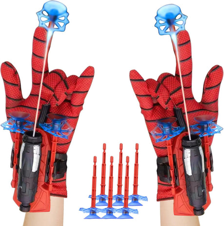 Nhcuijun Spider Web Gloves 2 Pack, Spider Web Shooter for Kids age 3-14, Superhero Interactive Fun Children's Educational Spider Launcher Toys for Boys and Girls Costume Cosplay Gift (2 Gloves).