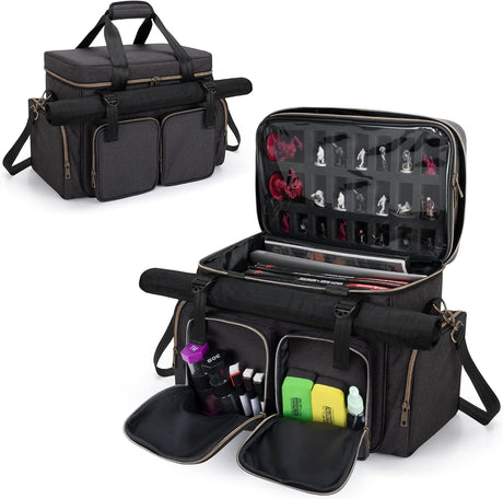 Trunab Tabletop RPG Adventurer's Bag Compatible with Dungeons and Dragons, DND Gaming Travel Bag with Foam Storage Vault, Dice & Token Pockets and Battle Map Carrier - Patented Design.