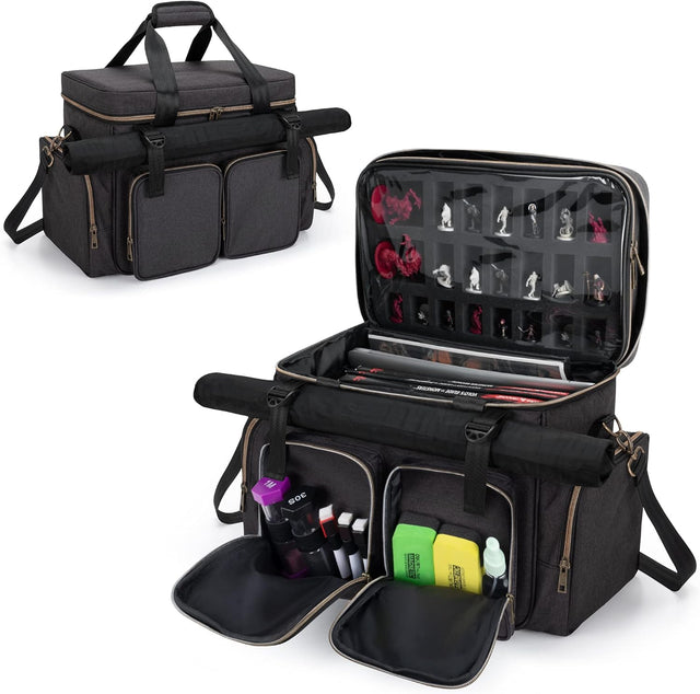 Trunab Tabletop RPG Adventurer's Bag Compatible with Dungeons and Dragons, DND Gaming Travel Bag with Foam Storage Vault, Dice & Token Pockets and Battle Map Carrier - Patented Design.