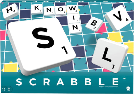 Mattel Games Classic Scrabble, Original Crossword Board Game, English Version, Family Board Game for Adults and Kids, Word Game for 2 to 4 Players, Ages 10 and Up, English Version, Y9592.