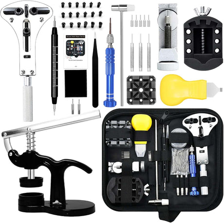 Watch Repair Kit, GLDCAPA Professional Watch Battery Replacement Kit, Watch Repair Tools with Carrying Case, Watch Link Removal Tool Kit, Watch Case Opener, Watch Press Set.