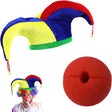 XZSKD 2 set jester hat,clown nose,clown,clown costume,Party Costume Hat for Carnival Holiday Halloween Carnival Cosplay,Dress up your accessories as a clown costume..