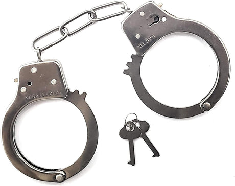 JASINCESS Toy Metal Handcuffs with Keys Police Costume Prop Accessories Party Supplies.