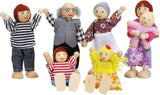 Lifreer Dolls Family Set Dolls Houses People, Sets of 7 People Wooden Family Doll Toys Dolls House Accessories for Doll House Kids Children Toy, House Family Furniture Miniature.