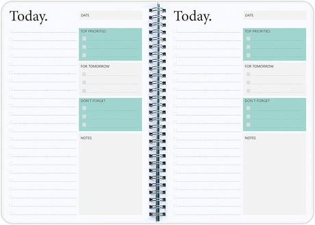 Daily Hourly Planner Undated, To Do List Notebook, Hourly Schedule, Appointment Book for Men and Women, PVC Semi-Transparent Cover, 8.3" x 5.8".