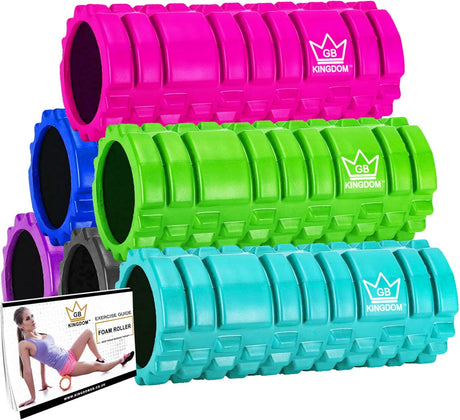 Kingdom GB Foam Roller for Deep Tissue Muscle Massage Trigger Point Grid Sports Massager Fitness Gym Training Physio Muscles Therapy (13cm x 33cm, Purple).