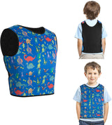 Sensory Vest,Adjustable Weight Dinosaurs Vest, Neoprene Tight Fitting Vest Suitable Children For Autism, ADHD, SPD, Breathable Deep Pressure Comfortable Weighted Sensory Compression Vest.