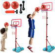 TONZE Kids Basketball Hoop and Stand Height Adjustable,Net and Ball Outdoor Indoor Mini Basketball Hoop Sport Play Set Toys for 4 5 6 7 Year Old Boys Girls(88cm/138cm/190cm).